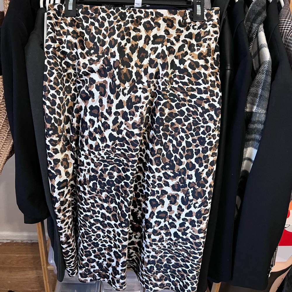 Express leopard slip skirt.